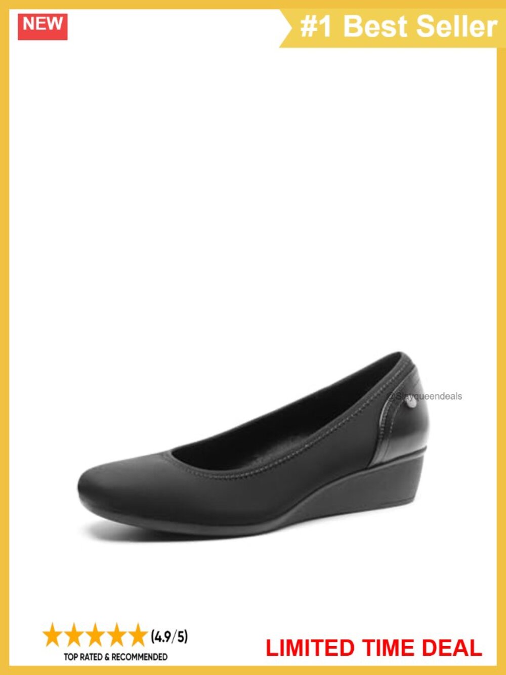 Women's Wedge Pumps Closed Toe Low Heel Comfort Dress Shoes